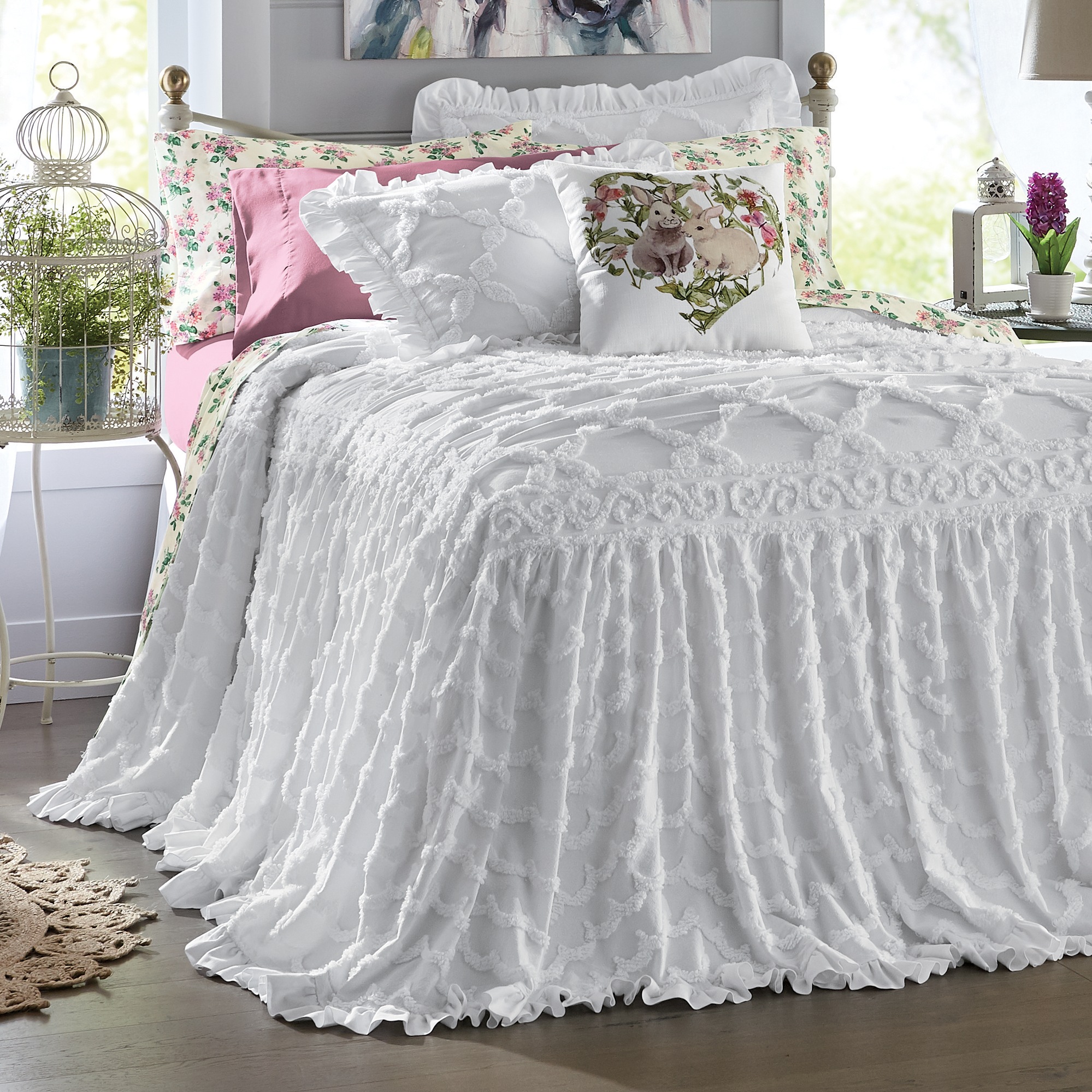 Angelica Ruffle Chenille Bedspread | ASHRO
