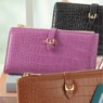 Women's Faux-Croco Wallet, , large