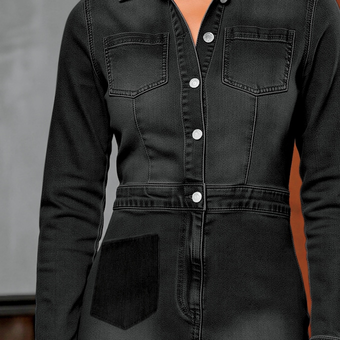Vashie Denim Sheath Dress, , large