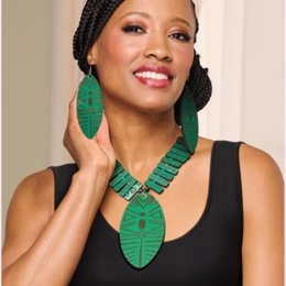 Ethnic Pattern Necklace &amp; Earring Set, , large