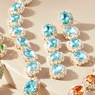 Colorful Crystal Choker Necklace & Earrings Set, Blue, large