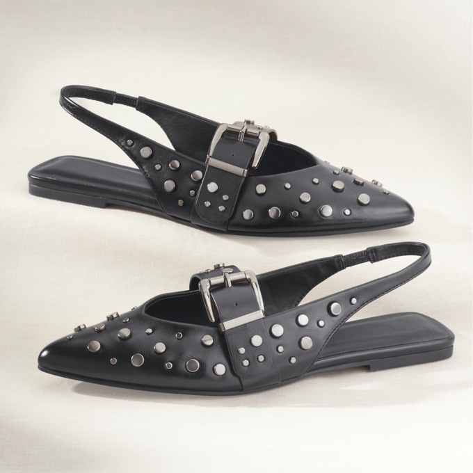 Studded Buckle Slingback, , large