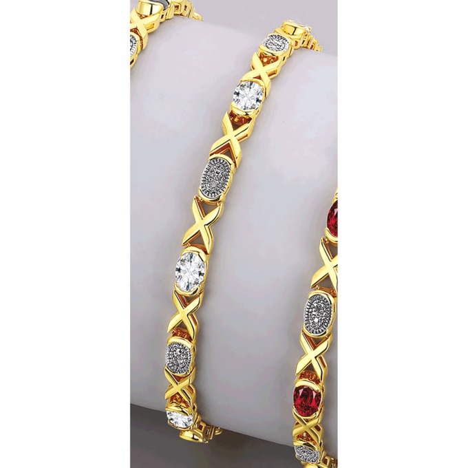 Gems/Diamond Two-Tone Bracelet, , large