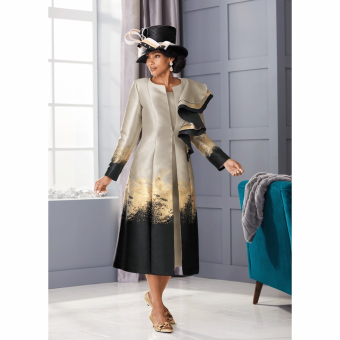 Idalia Ruffle Jacket Dress and Hat, , large
