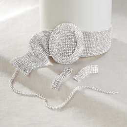 Crystal Oval Choker &amp; Earring Set, , large