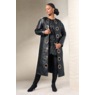 Gianna Faux-Leather Grommet Trench Coat with Quilted Vest, , large