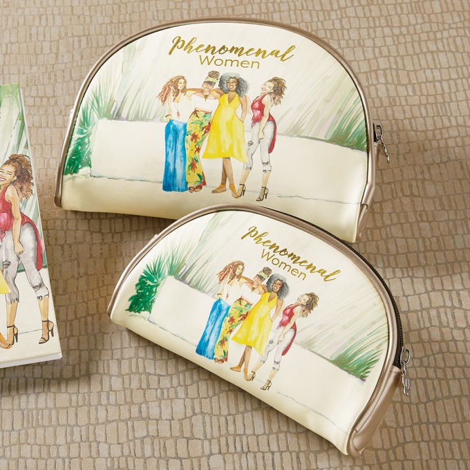 Set of 2 Phenomenal Women Cosmetic Bags, , large