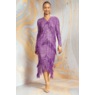 Jerianne Tiered-Fringe Maxi Dress in Metallic Foil with Hankie Hem, , large