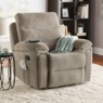 Rocking Recliner with Massage and Heat, Textured Taupe, large