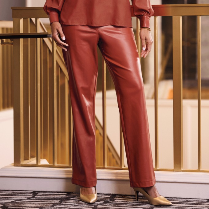 Kessie Faux-Leather Pant, , large