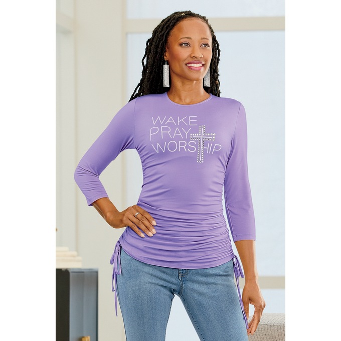 Wake Pray Worship T-Shirt, , large