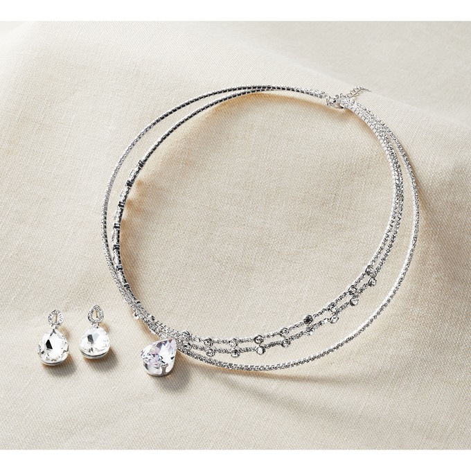 Crystal Choker Necklace & Earring Set, , large