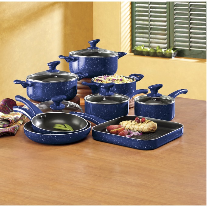 13-Piece Marble Aluminum Cookware, , large