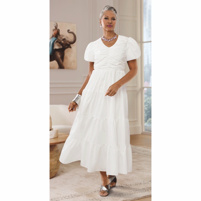 Fariah Maxi Dress, White, large