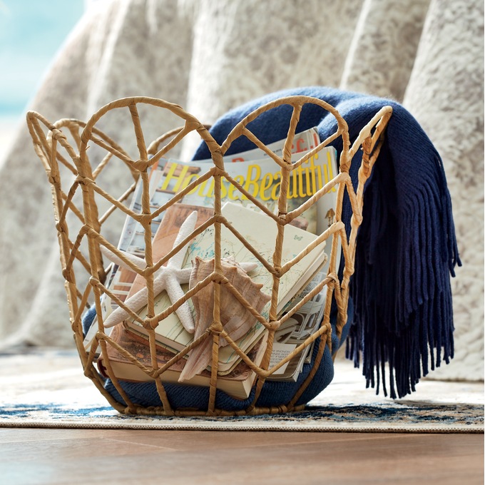 Floral Woven Basket, , large