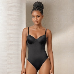 Back Exposure Bodysuit Women's Shapewear with Low Back and Adjustable Straps, , large