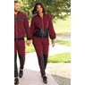 Malia Women's Bomber Jacket Active Set with Faux-Leather Trim and Cargo Pockets, , large