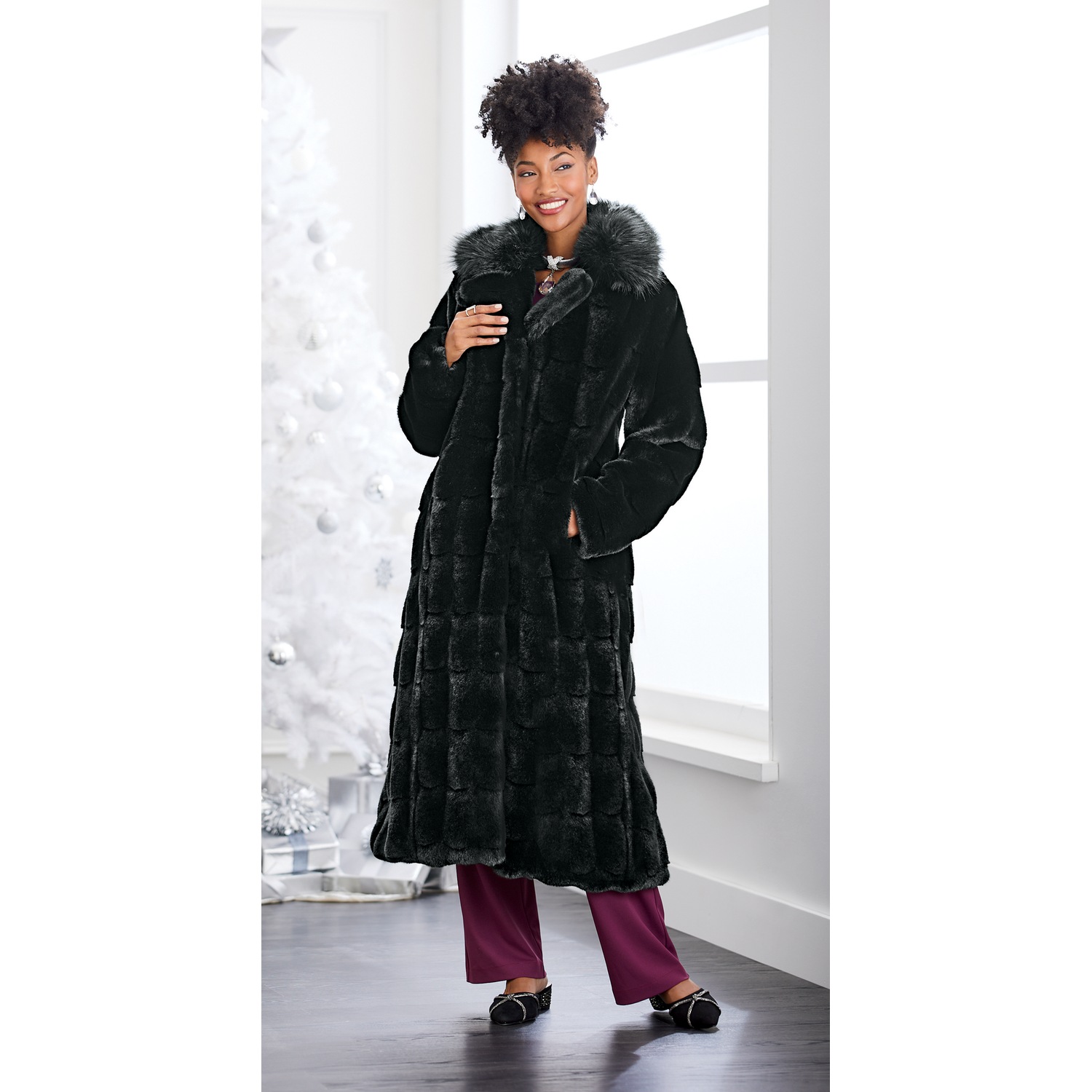 Long FauxFur Mink Coat ASHRO