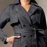 Tezlyn Women&rsquo;s Trench Dress in Denim with Embroidered, Appliqu&eacute;d Hem, , large