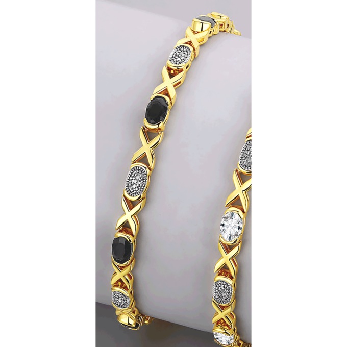 Gems/Diamond Two-Tone Bracelet, , large