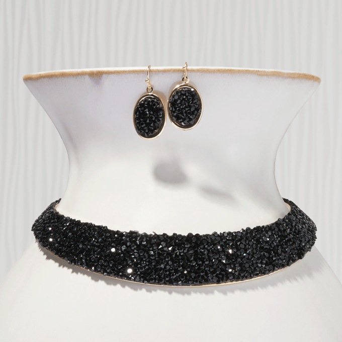 Chips Collar Necklace & Earring Set, , large
