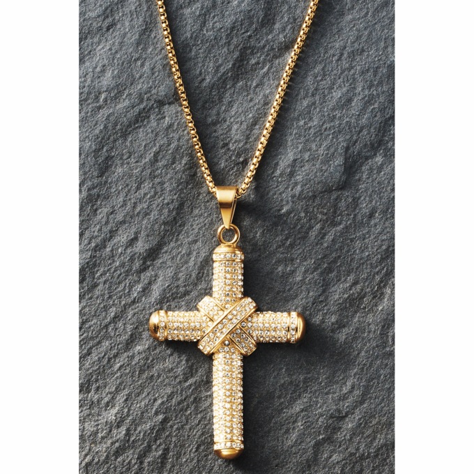 Majesty Crystal Cross Pendant, , large