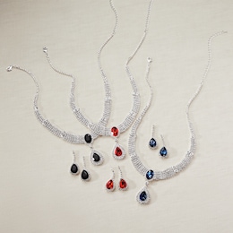 Crystal Marquise Drop Necklace &amp; Earring Set, , large