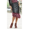 Francise Faux-Leather Faux-Fur Skirt, , large