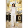 Zelda Dot Blouse and Ashlyn Satin Wide-Leg Pant, , large