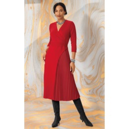 Effie A-Line Sweater Dress with Pleats, , large
