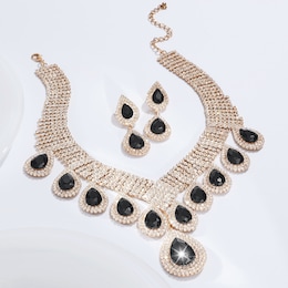 Crystal Necklace and Earring Set, , large