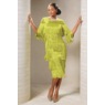Maizie Tiered-Fringe Bead-Embellished Midi Sheath Dress, , large