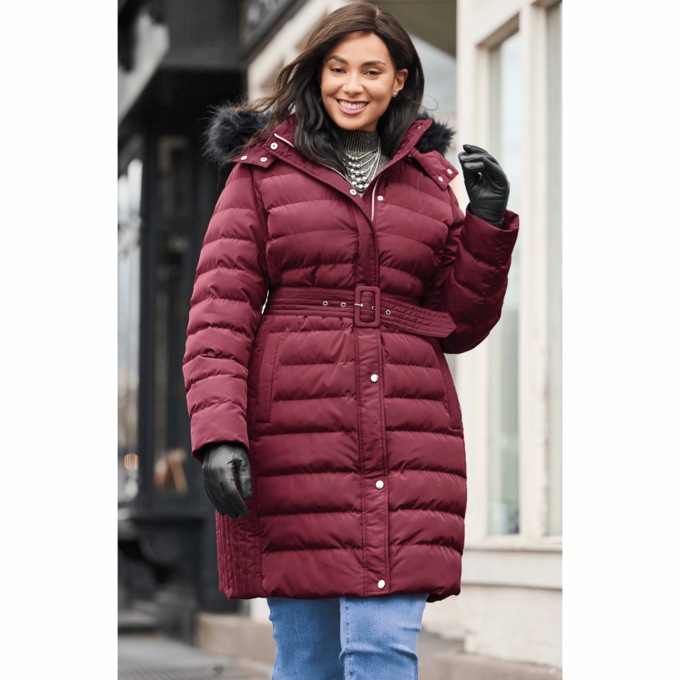 Insulated Puffer Parka with Belt, , large