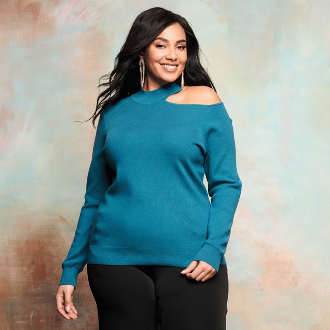 Open-Shoulder Sweater, , large