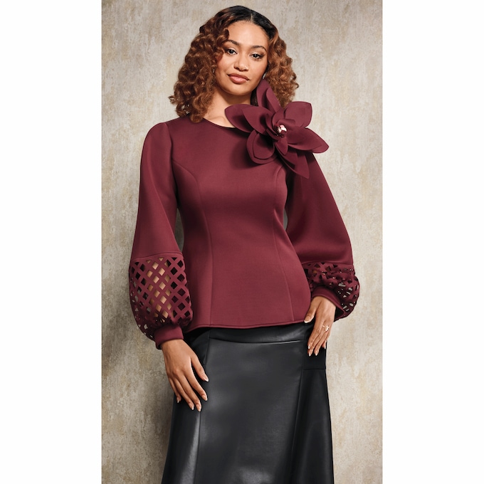 Jada Peplum Top, , large