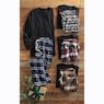 Value2-Piece Men's PJ Set with Crew Top and Plaid Bottoms, , large