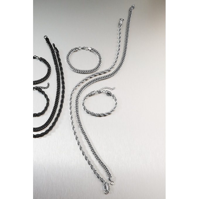 Men&lsquo;s 4-Piece Stainless Steel Chain Necklace/Bracelet Set, , large