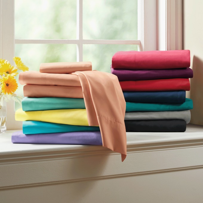 Color Connection Microfiber Sheet Set, Sunshine, large