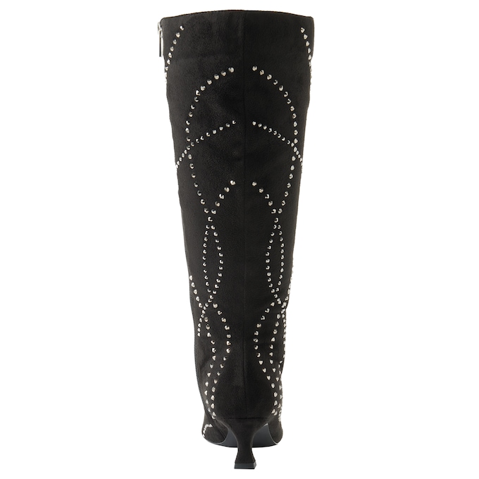 Tall Studded Rhinestone & Faux Suede Boot for Women, , large