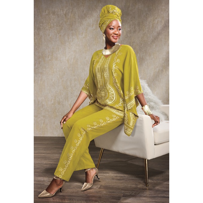 Gemma Pant Set and Headwrap, , large