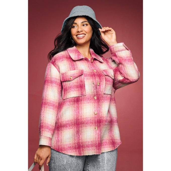 Plaid Shacket, , large