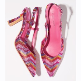Azalea Wang Julana Pink Multi Slingback, , large