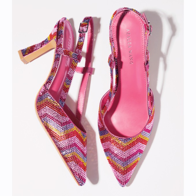 Azalea Wang Julana Pink Multi Slingback, , large