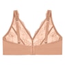 Lace Women's Bralette with Soft Stretch Lace and Wireless Comfort, Nude, large