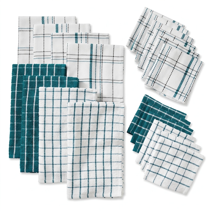 Color Connection 20-Piece Kitchen Towel Set in Absorbent Cotton, , large