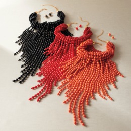 Multi-Strand Beaded Necklace &amp; Earring Set, , large