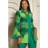 Taniya Bold Straight-Leg Pant Suit with Bell-Sleeve Jacket, , large