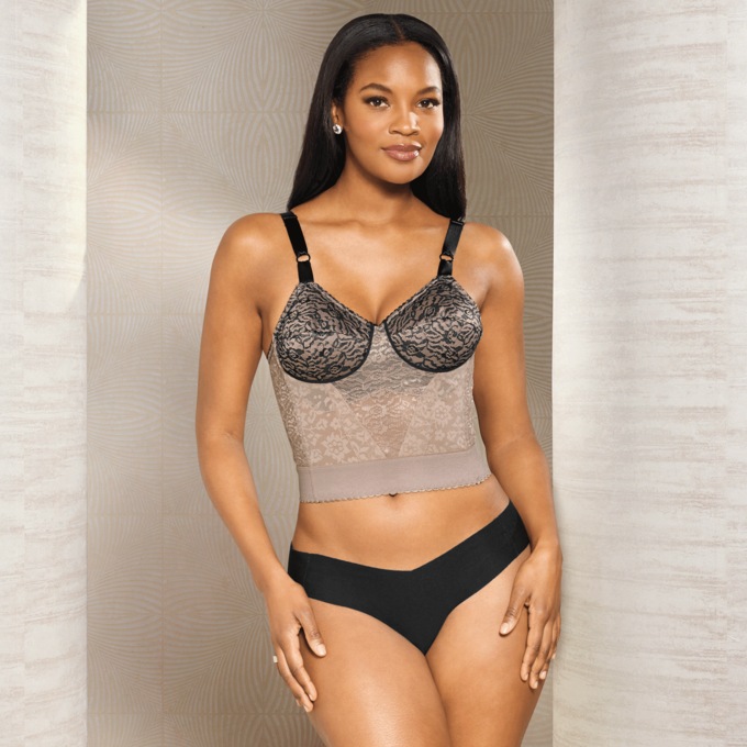 Rago Longline Wireless Women's Bra with Expandable Cups and Back Support, , large