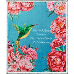 Hummingbird Prayer Novelty Sherpa Throw, , large
