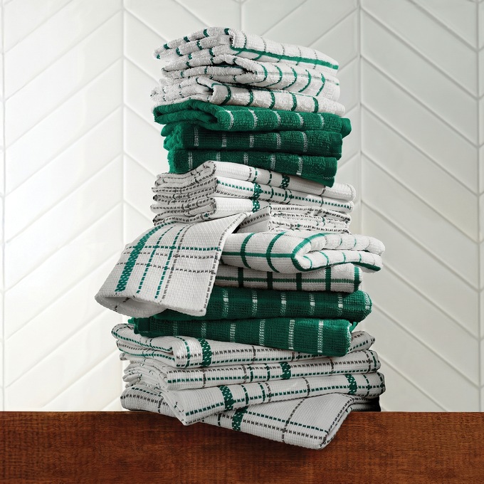 Color Connection 20-Piece Kitchen Towel Set in Absorbent Cotton, , large